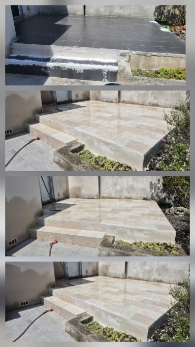 Terrasse en travertin