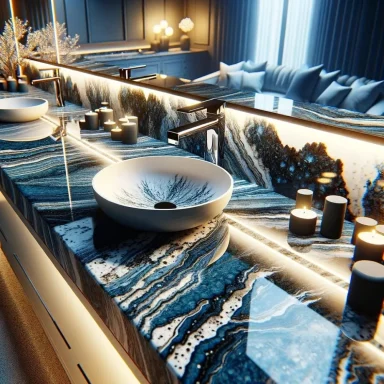 Support salle de bain en résine époxy