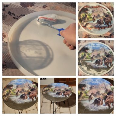 Réalisation d'une table basse Dino enfant résine époxy